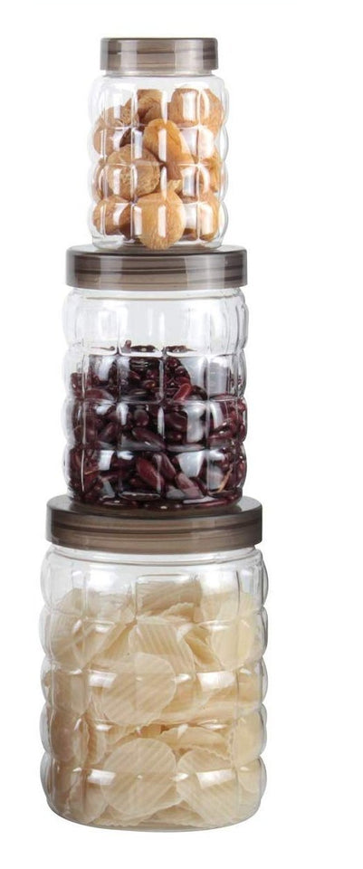 598 3pcs Stone Jars Set (Big 1200ml, Medium 600ml & Small 250ml size)