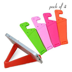 288 Universal Phone Stand Foldable V Shape Mobile Mount Stand Holder Bracket (Random Color) (Pack of 4)