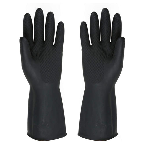 673 - Heavy Reusable Rubber Hand Gloves (Black) - 1pc