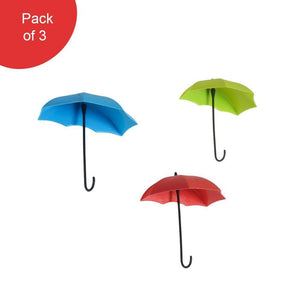 486_3pcs/set Cute Umbrella Wall Mount Key Holder Wall Hook Hanger Organizer Durable Wall hooks bathroom kitchen Umbrella Wall Hook