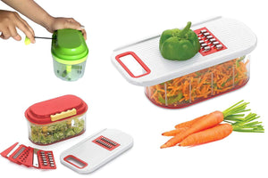 071 Plastic Vegetable Chopper Set (3 Pcs, Orange)