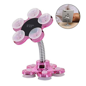 637 -360 Rotatable Flower Shape Cellphone Holder Car & Mount Sucker Stand (Multicolored)