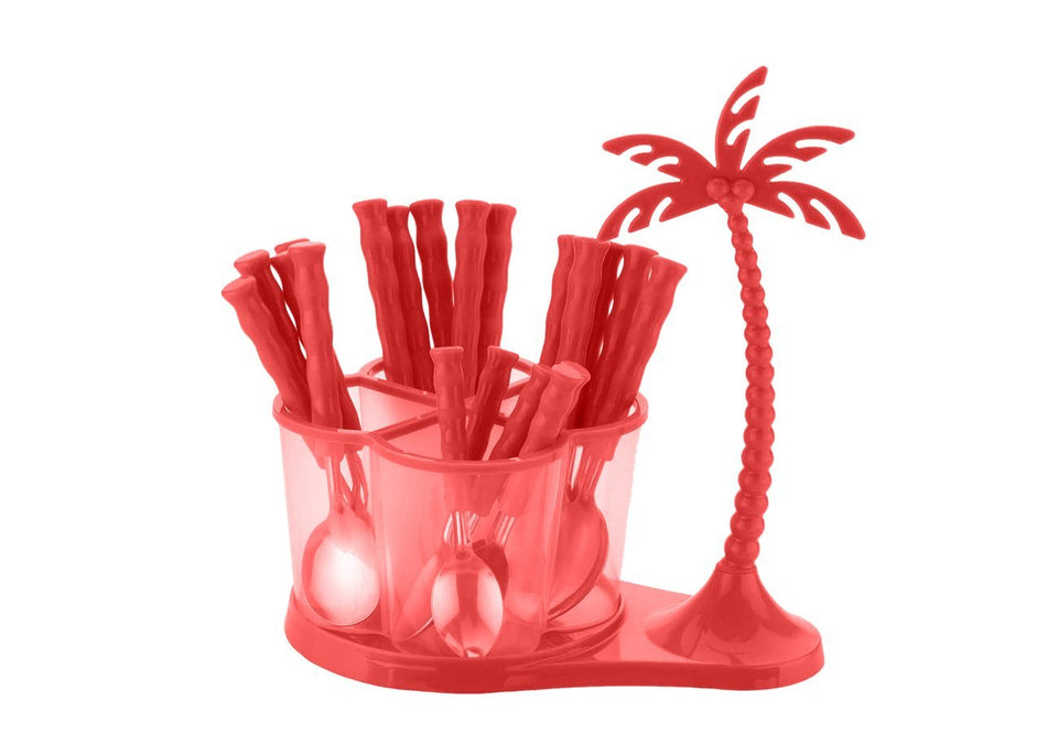 111 Dining/Cutlery Set with Coconut Tree Design stand(24pcs)