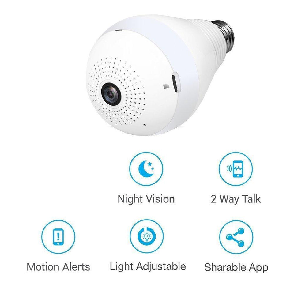 323 Panoramic Camera Light Bulb (WiFi Wireless Smart spy Bulb)