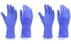 666 - Flock line Reusable Rubber Hand Gloves (Blue) - 1pc