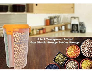 065 -3 in 1 Transparent Sealed Jars Plastic Storage Box