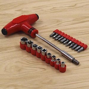 451 -24pcs T shape screwdriver set Batch Head Ratchet Pawl Socket Spanner hand tools