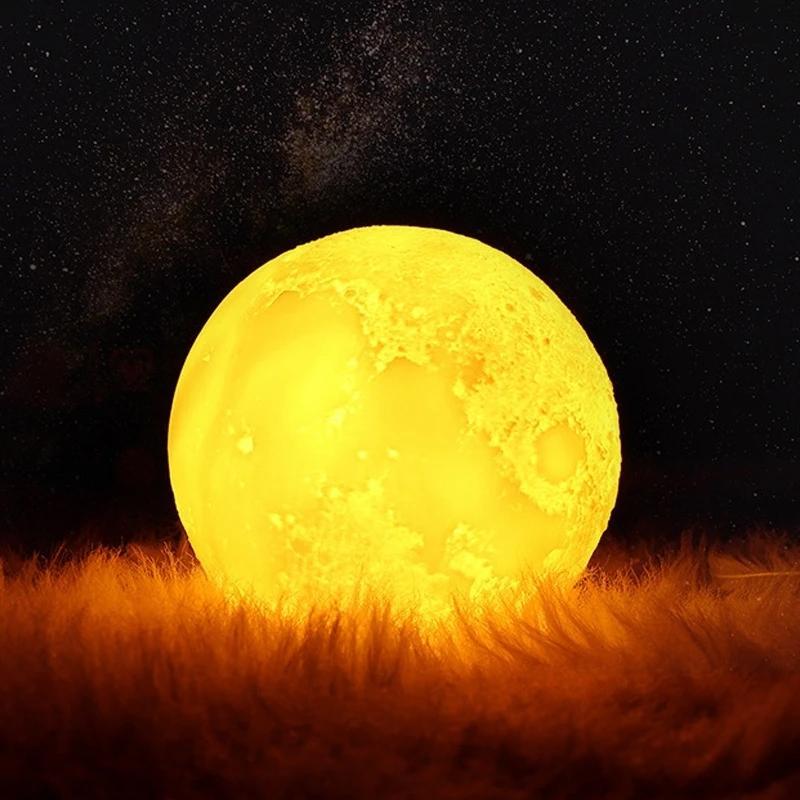 177 -3D Moon Lamp India/Moon Shaped Lamp/Led Moon Lamp/Lunar Moonlight Lamp - Multi Color