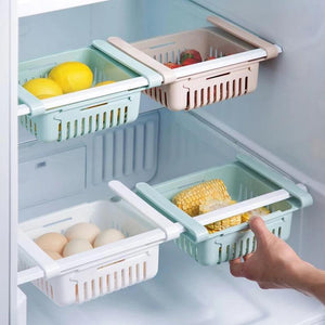 113 Adjustable Fridge Storage Basket, Fridge Racks Tray Sliding Storage Racks