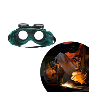 VaCalvers Dark Poly-carbonated Lens Welding Goggles and Heat Resistant Welding Work Gloves