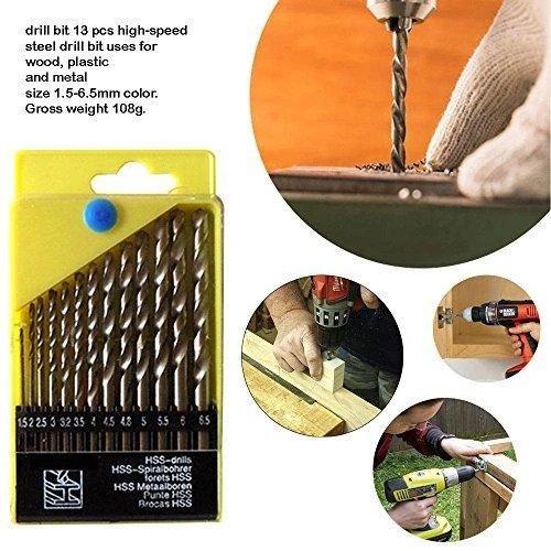 VaCalvers Power Tools Electric Drill Machine 10MM - 2600 Rpm, 220V- 50Hz, 13-pcs Drill Bits Set