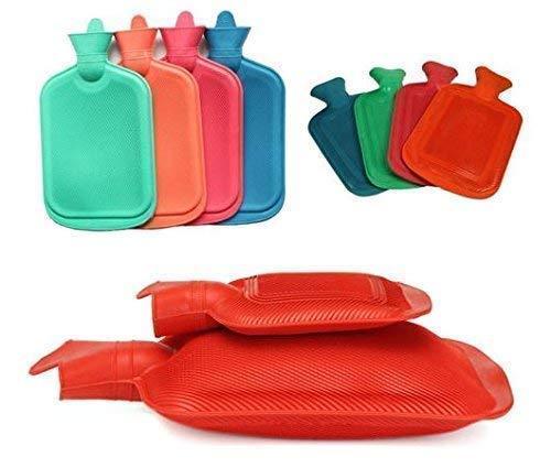 VaCalvers Hot Water Bag/Bottle plain Rubber Heating Pad (0.5 L and 1 L capacity, 2 pcs, Multi color)