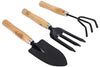 VaCalvers Gardening Tools - Flover Cutter & Garden Tool Wooden Handle (3pcs-Hand Cultivator, Small Trowel, Garden Fork)