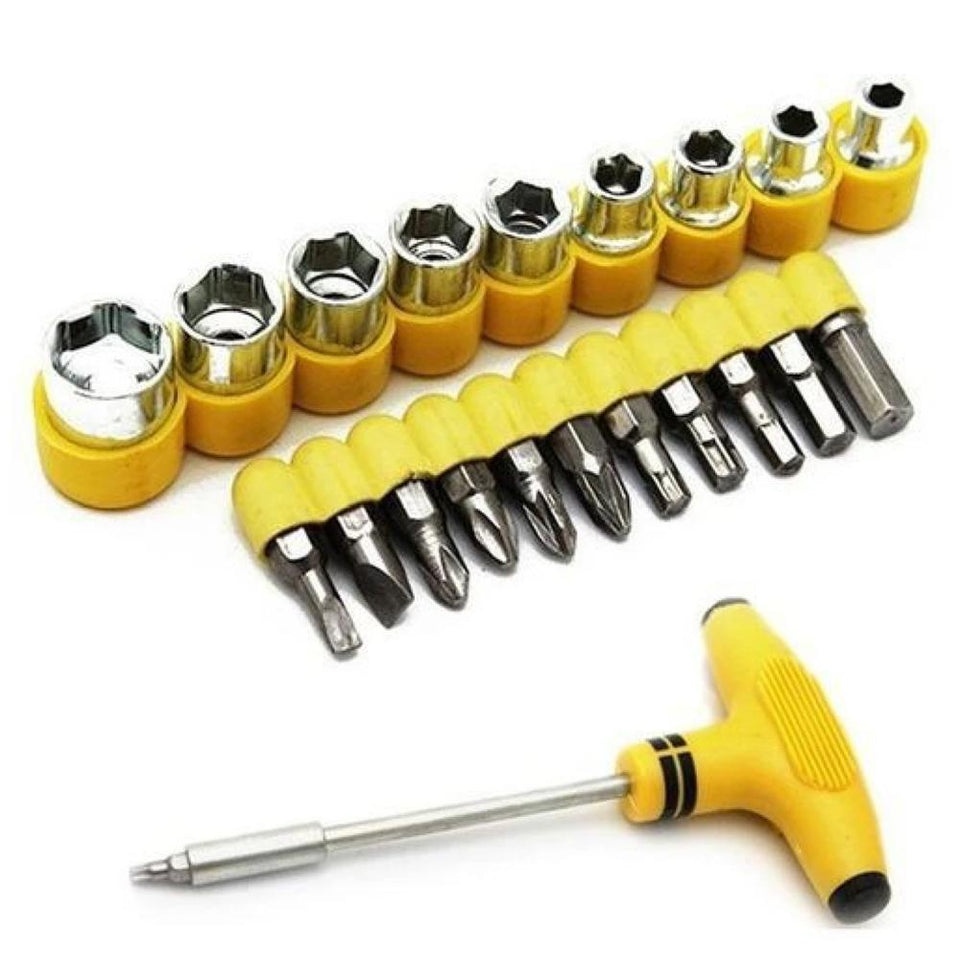 VaCalvers Professional Tools- 16 pcs Heavy Duty Hole Saw Cutter Set Cutting Tool with 24 pcs Tspanner Socket Set