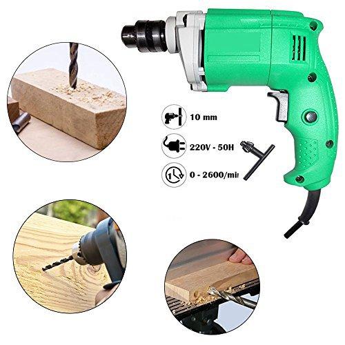 VaCalvers Power Tools 10MM - 450W, 2600 Rpm, 220V- 50Hz Electric Drill Machine with 13 Pieces Bits Set