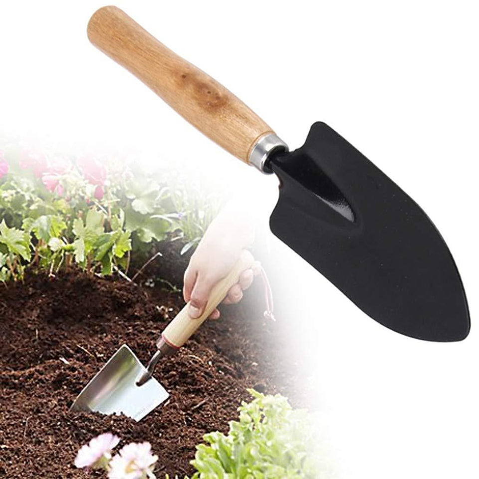 VaCalvers Gardening Tools - Flover Cutter & Garden Tool Wooden Handle (3pcs-Hand Cultivator, Small Trowel, Garden Fork)