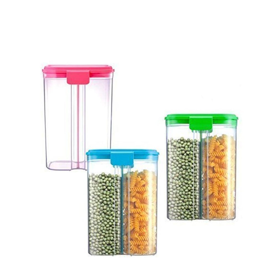 618 -2 in 1 Transparent Sealed Cans/Jars/Storage Box with 2 Grid