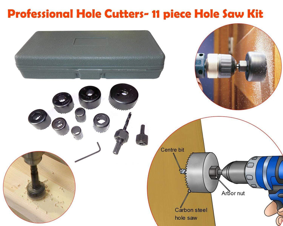 VaCalvers Professional 11 Pieces Hole Saw Cutter Set Cutting Tool with 24 Pieces T Spanner Socket Set