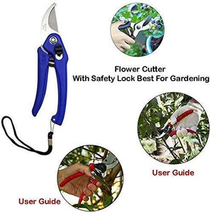 VaCalvers Garden 21pc Super Combo-Hand Cultivator(Big 3pc+Small 3pc), Small Trowel (Big 3pc+Small 3pc), Garden Fork(Big 3pc+Small 3pc) , Garden Scissors Pruning Seeds & Reusable Mix Color Glove(2pc)