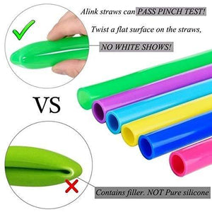 VaCalvers Food Grade Silicone Straws(4pc) & Straw Cleaning Brush(1pc)