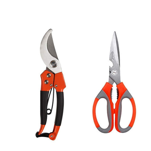 VaCalvers Gardening Combo - Tiger Garden Shears Pruners Scissor & & Household/Garden Scissor