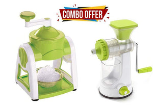 VaCalvers Kitchen combo - Manual Fruit Juicer and Portable Ice Slush Maker (Gola Maker)