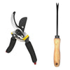 VaCalvers Gardening Combo - Premium Flower Cutter (Hedge Shears) & Hand Weeder Straight