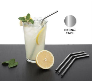 VaCalvers Food Grade Silicone Straws(4pc), Stainless Steel Straws(4pc) & Straw Cleaning Brush(2pc)