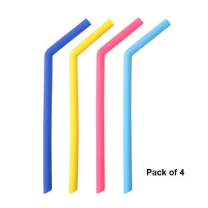 VaCalvers Food Grade Silicone Straws(4pc), Stainless Steel Straws(4pc) & Straw Cleaning Brush(2pc)