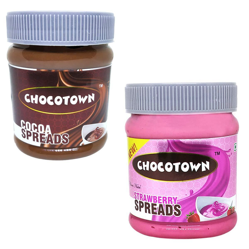 Chocotown Chocolate Spreads - Cocoa Spreads & Strawberry Spreads- 350 gm