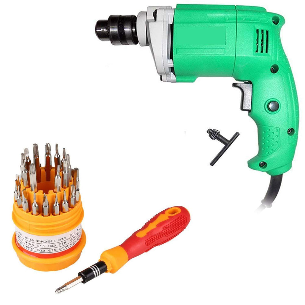 VaCalvers 31in1 10mm 2600 Rpm, 220V- 50Hz Electric Drill Machine with Magnetic Screw Driver