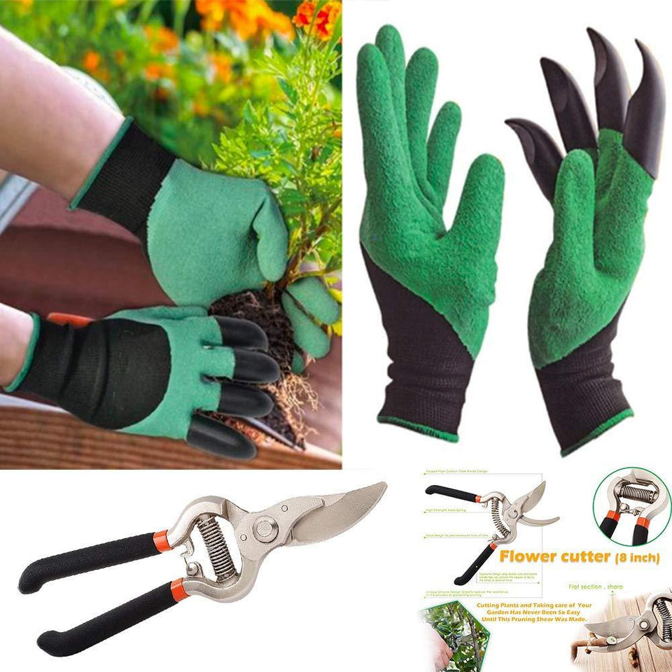 VaCalvers Gardening Tools - Gardening Gloves and Flower Cutter/Scissor/Pruners