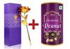 Effete Festival Gift Combo - Chocolicious Peanut 96gm with Golden Rose 10 INCHES with Carry Bag