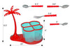 111 Dining/Cutlery Set with Coconut Tree Design stand(24pcs)