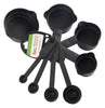 106 Plastic Measuring Cups and Spoons (8 Pcs, Black)