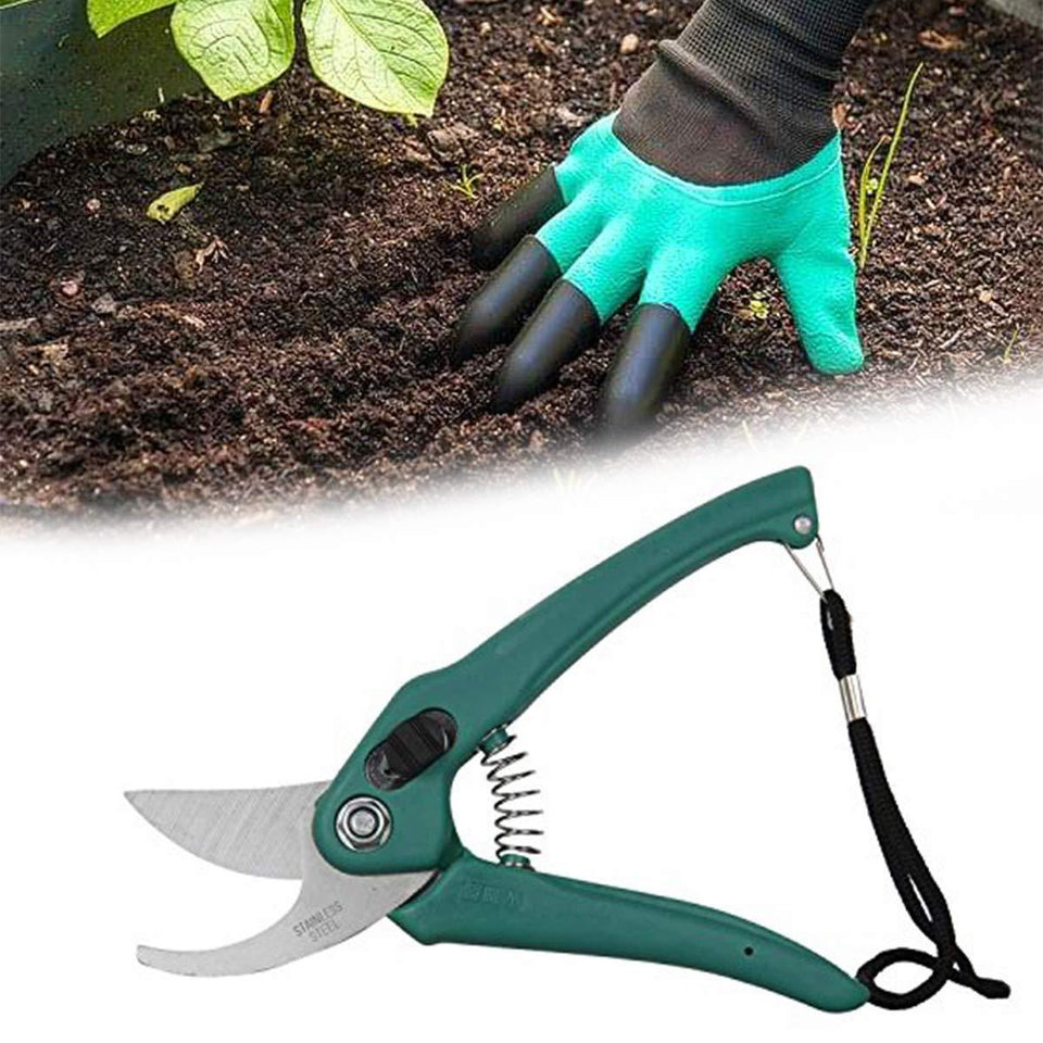 VaCalvers Gardening Tools - Garden Gloves with Claws for Digging and Planting, 1 Pair Ergonomic Grip, Incredibly Sharp Secateurs