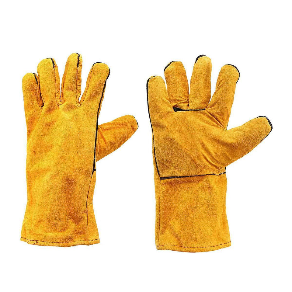 VaCalvers Dark Poly-carbonated Lens Welding Goggles and Heat Resistant Welding Work Gloves